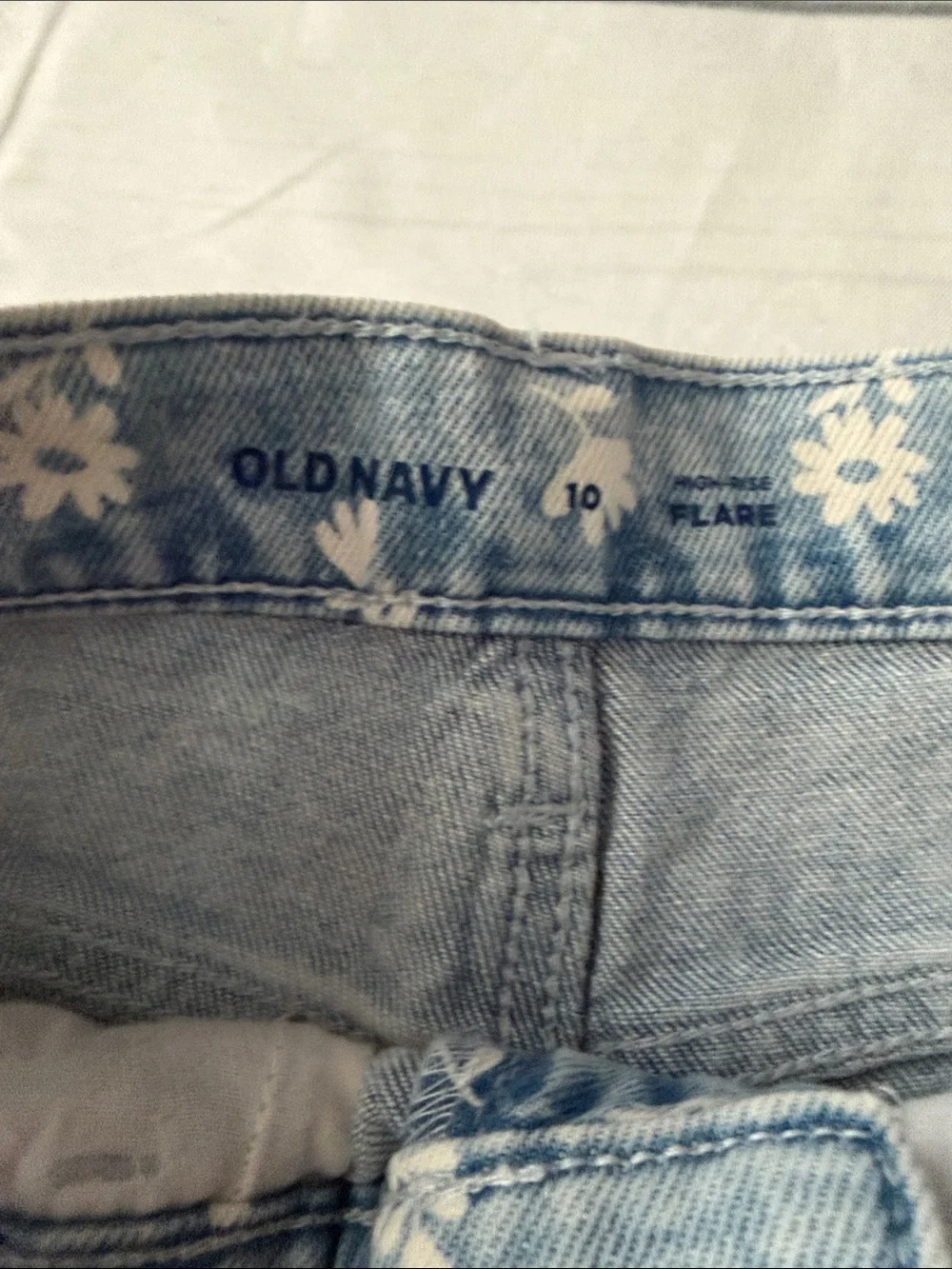 Light Blue Floral Print Kids' Jeans